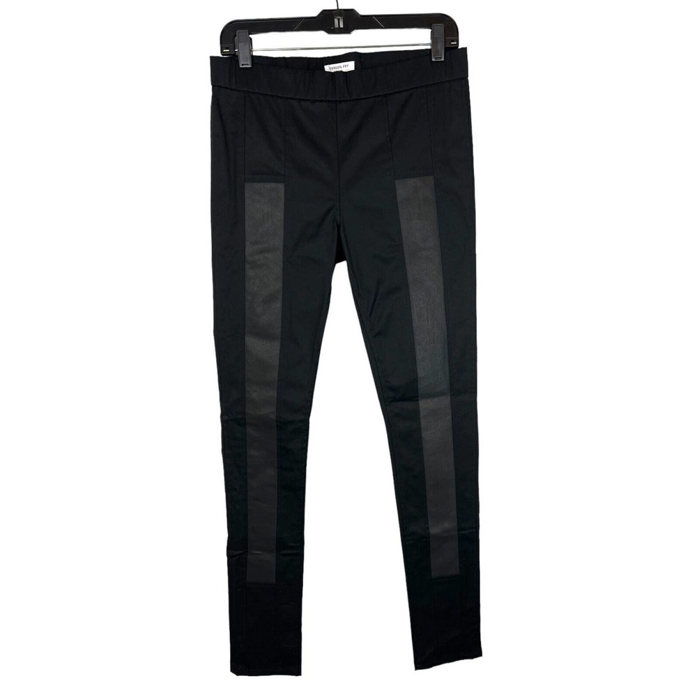 NEW Emerson Fry Black Akira Block Pants 29 Skinny Coated Legging Panel Pull On